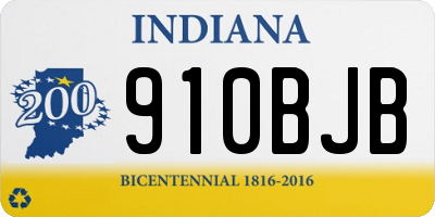 IN license plate 910BJB
