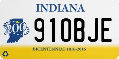 IN license plate 910BJE