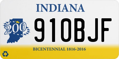 IN license plate 910BJF