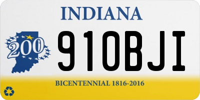 IN license plate 910BJI
