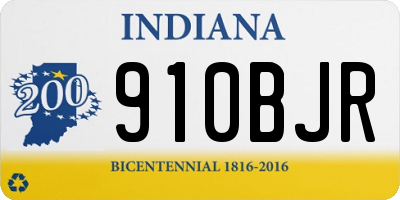 IN license plate 910BJR