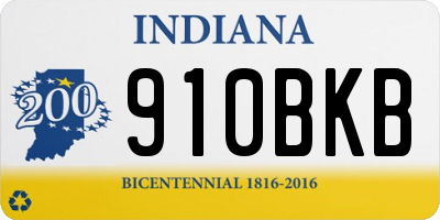 IN license plate 910BKB