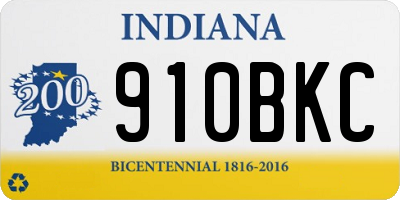 IN license plate 910BKC