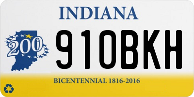 IN license plate 910BKH