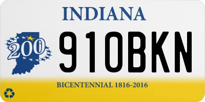 IN license plate 910BKN