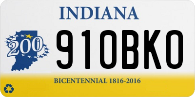 IN license plate 910BKO