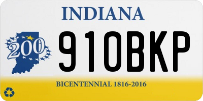 IN license plate 910BKP