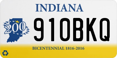 IN license plate 910BKQ