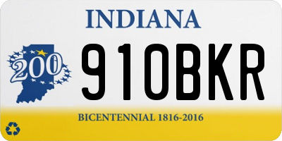 IN license plate 910BKR