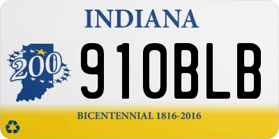 IN license plate 910BLB