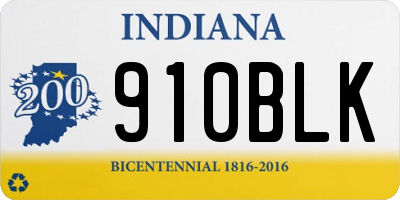 IN license plate 910BLK
