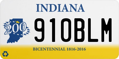 IN license plate 910BLM