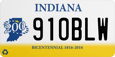 IN license plate 910BLW