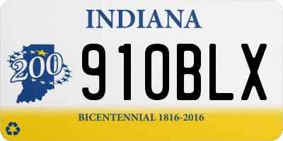 IN license plate 910BLX