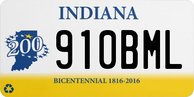 IN license plate 910BML