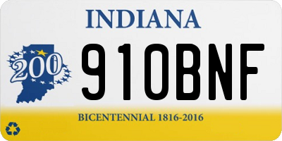 IN license plate 910BNF
