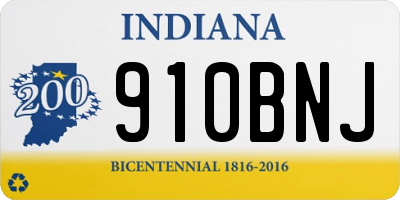 IN license plate 910BNJ