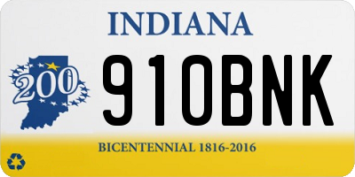IN license plate 910BNK