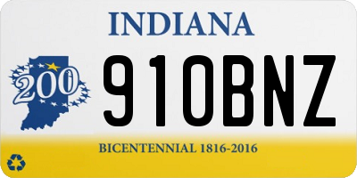 IN license plate 910BNZ
