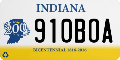 IN license plate 910BOA