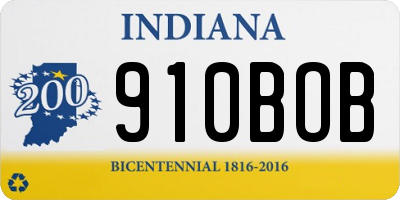IN license plate 910BOB