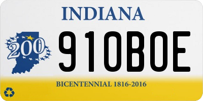 IN license plate 910BOE