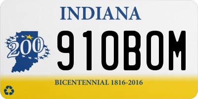 IN license plate 910BOM