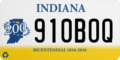 IN license plate 910BOQ