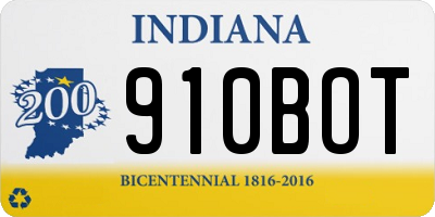 IN license plate 910BOT