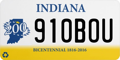 IN license plate 910BOU