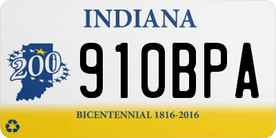 IN license plate 910BPA