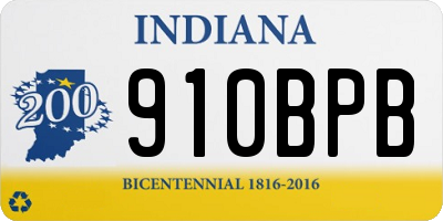 IN license plate 910BPB