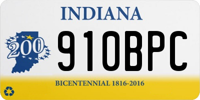 IN license plate 910BPC