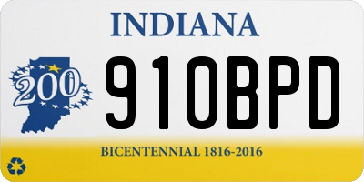 IN license plate 910BPD