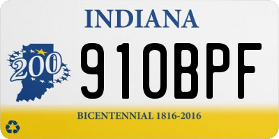 IN license plate 910BPF