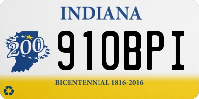 IN license plate 910BPI