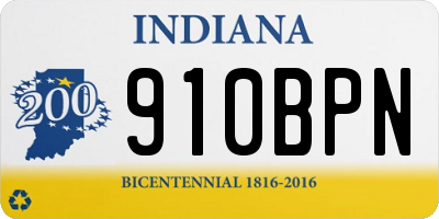 IN license plate 910BPN