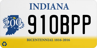 IN license plate 910BPP