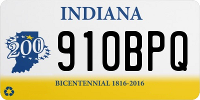 IN license plate 910BPQ