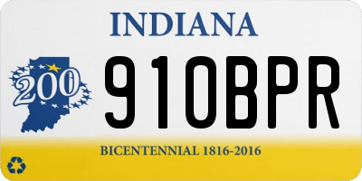 IN license plate 910BPR