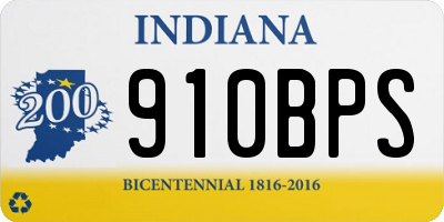 IN license plate 910BPS