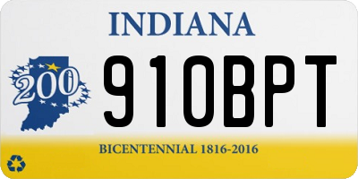IN license plate 910BPT