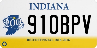 IN license plate 910BPV