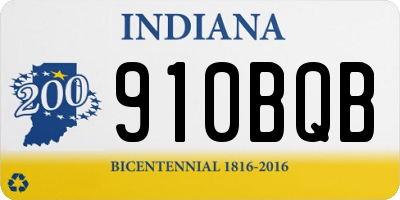 IN license plate 910BQB