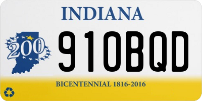 IN license plate 910BQD