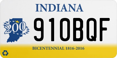 IN license plate 910BQF