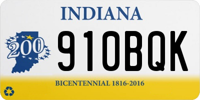 IN license plate 910BQK