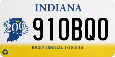 IN license plate 910BQO