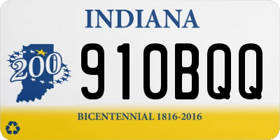 IN license plate 910BQQ