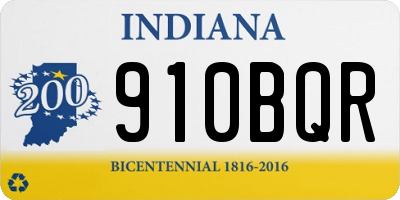 IN license plate 910BQR